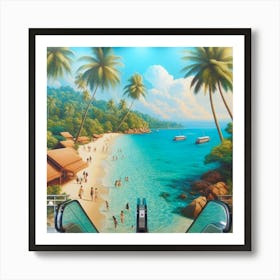 Thailand Beach Mural Art Print