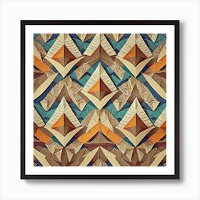 Firefly Beautiful Modern Abstract Detailed Native American Tribal Pattern And Symbols With Uniformed (14) Art Print