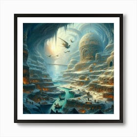 City In The Snow Art Print