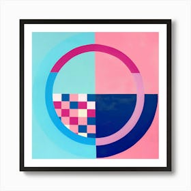 Geometrical circle check pattern Art Print