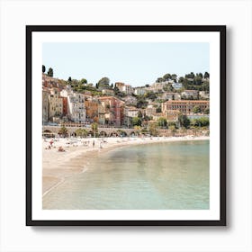 French Riviera Beach Square Art Print