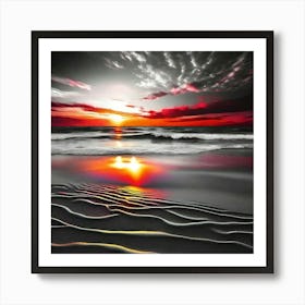 Sunset On The Beach 24 Art Print