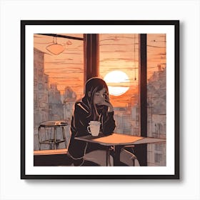 Girl At The Window Art Print