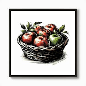 Basket of apples 2 Art Print