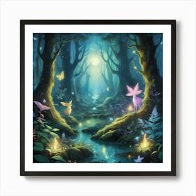 Fairy Forest paintings art print Art Print