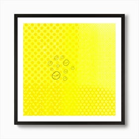 Yellow dot and smile  Art Print