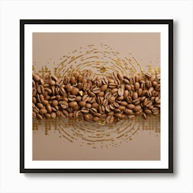 Coffee Beans On A Beige Background Art Print