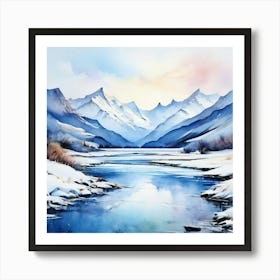 Winter Landscape Painting art print Art Print