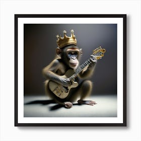 Monkey Playing Guitar 1 Art Print