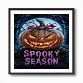 scary pumpkin Spooky Season Art Print