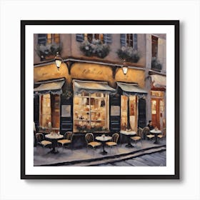 Paris Cafe At Night Art Print