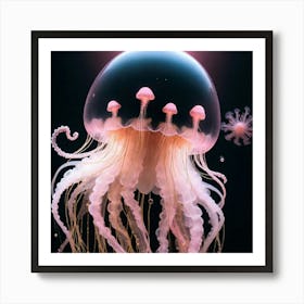 Pink jellyfish 1 Art Print