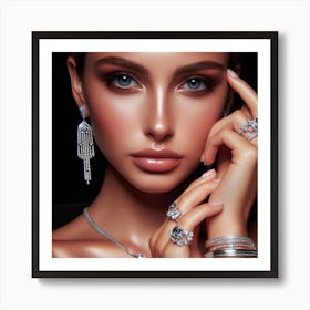 Beautiful Woman With Jewelry Art Print