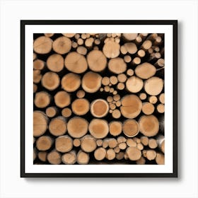 Stacked Logs Art Print