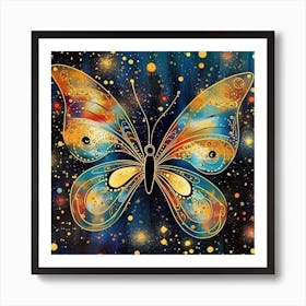 Butterfly In Space Art Print