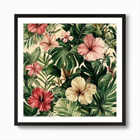 Tropical Floral Pattern Art Art Print