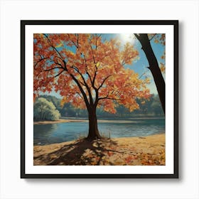 Autumn By The River Art Print