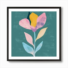 Lilac 1 Square Flower Illustration Art Print