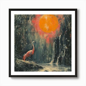 Red Heron Art Print