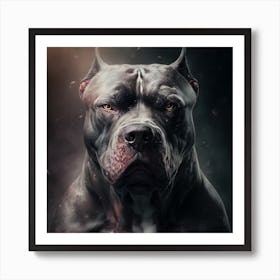 Pit Bull Dog Portrait Art Print