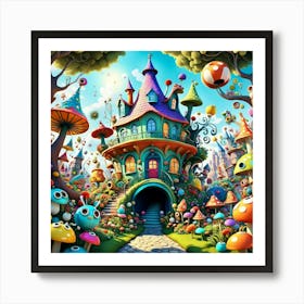 House Of Mushrooms Art Print