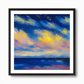 Ocean at night Art Print