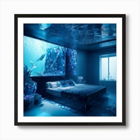 Underwater Bedroom Crystal 2 Art Print