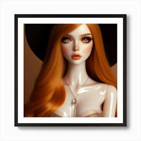 Doll With Long Red Hair Art Print