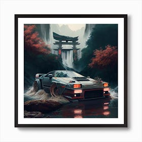 Myeera Mazda Rx7 Delorean Mixup Blade Runner Waterfalls Taoism 255c8e18 6689 42e7 Bfcc 27940354ef83 Art Print