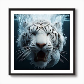 White Tiger Underwater 3 Art Print