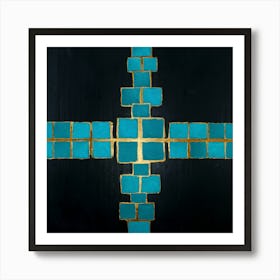 Blue Squares 2 Art Print