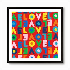 Colourful abstract love poster 1 Art Print