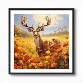 Deer In The Meadow 4 Art Print