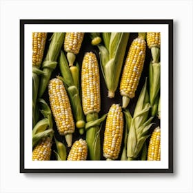 Sweetcorn As A Frame Mysterious Art Print