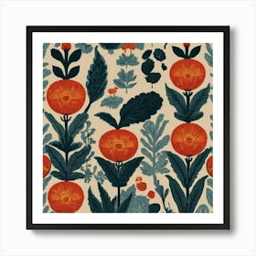 Orange Flowers Art Print