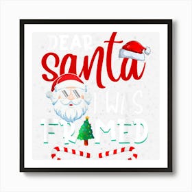 Santa Funny Quote I Was Framed Christmas Stocking Art Print