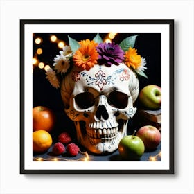 Day Of The Dead Skull 7 Art Print