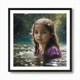 Little Girl In Water Art Print