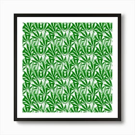 Green Marijuana Leaves Art Print