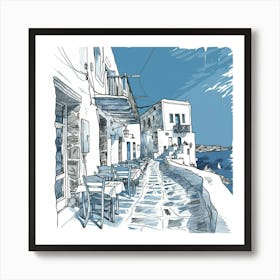 Mykonos Street 1 Art Print