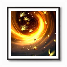 Bees Flying In A Spiral Art Print