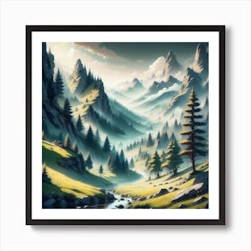 Landscape Painting 134 Art Print