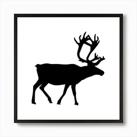 Reindeer Silhouette Art Print