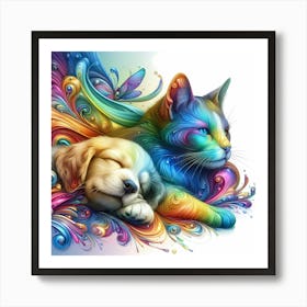 Creative Feline Cat Artwork 69 Art Print