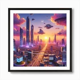 Futuristic Cityscape 2 Art Print