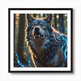 Wolf In The Woods Art Print