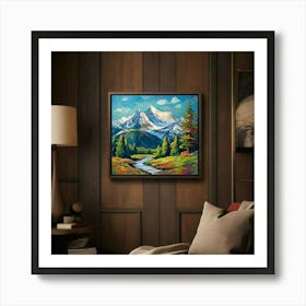 Mountain Landscape Painting Art Print