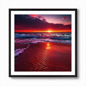 Sunset On The Beach 560 Art Print