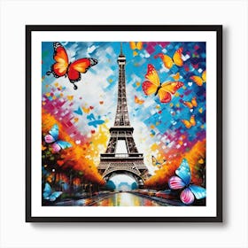 Paris With Butterflies 145 Art Print