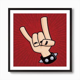 Heavy Metal Devil Horns Art Print